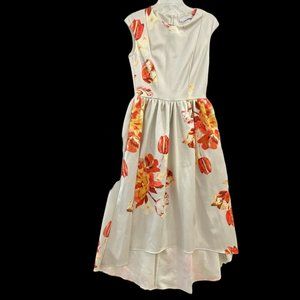 True Violet Woman's Size 10 Dress Floral  High/Low Hem Polyester Jersey New